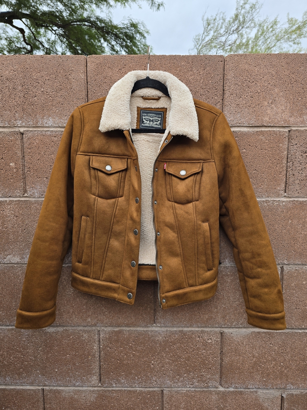 Levi's Tan/Brown Sherpa Collar Bomber Jacket